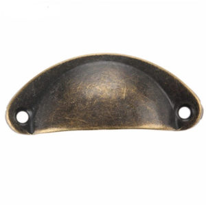 WEKIS Poignées de meuble en laiton rétro, forme coquille de boulette, poignées coquille antique, poignées de tiroir en métal semi-circulaires, pour cuisine et commode - Product Image 6