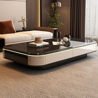 Table basse moderne en pierre microcristalline de style italien minimaliste, meuble de salon haut de gamme créatif et luxueux avec tiroirs