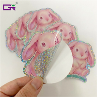 Etiquetas Adhesivas Holográficas con Logotipo Personalizado, Recortadas, con Efecto Brillante de Arcoíris, con Diseño de Puntos o Pixies