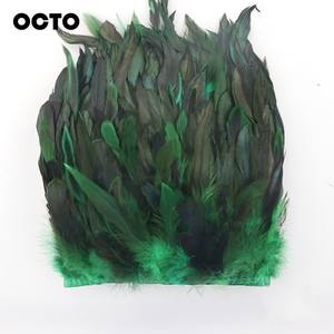 DIY Aksesori Pakaian Jahit Coque Ayam Pinggiran Pemangkasan Alami Ayam Schlappen Bulu Satin Pita Trim - Product Image 6