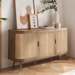 Mỹ Retro tự nhiên mây Tủ Tủ gỗ sồi ăn uống Tủ mộc mạc phòng khách tủ bếp lưu trữ giao diện điều khiển tủ - Product Image 2