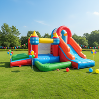 <strong>Best</strong> <strong>Selling</strong> Sale Colorful Bouncy <strong>Castle</strong> 4m*6m 0.55mm Pvc Inflatable House <strong>Jumping</strong> <strong>Castle</strong> with Pool Water Slide for Water Park