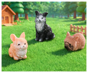 Figura de Resina de Perro, <span class=keywords><strong>Afgano</strong></span>, Corgi, Border Collie, Fadou, Animal en Miniatura para Jardín de Hadas, Adorno, Regalo, Escultura, Acuario - Product Image 6