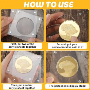 New Style Magnetic Clear Acrylic Coin Holder UV Protection Preserved Memorabilia <b>Display</b> <b>Case</b> for Collectors - Product Image 4