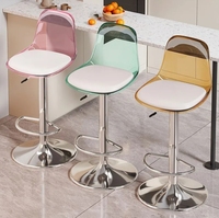 Chaise de bar en acrylique, tabouret haut de ménage transparent, chaise réglable