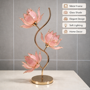 โคมไฟตั้งโต๊ะรูปดอกไม้สีชมพูทันสมัย ฐานโลหะ โคมอะคริลิค หลอดไฟ LED E26 แสงสีขาวอบอุ่น 2700K สำหรับตกแต่งห้องนั่งเล่น - Product Image 3