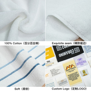 <b>Bath</b> <b>Towel</b> <b>Set</b> 6 Pieces Pure Cotton Striped Custom Logo Gift Souvenir Rectangle Skin Friendly Made In China - Product Image 1