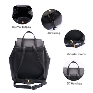 Của phụ nữ giản dị thiết kế hình học chịu nước Ba lô được làm từ <span class=keywords><strong>PU</strong></span> với Polyester Lót Chuỗi đóng cửa - Product Image 5