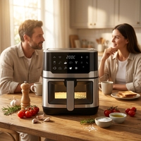 Friteuse à air numérique grande capacité 8L, modèle 2026, sans huile, appareil professionnel commercial, meilleure friteuse à air multifonctionnelle OEM