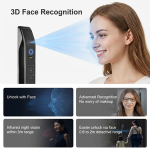 WiFi <b>Smart</b> Door <b>Lock</b> 3D Face Recognition Fully Automatic Biometric <b>Lock</b> with Indoor Screen - Product Image 4