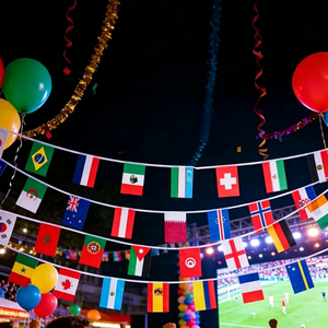 Bannière de pays pour la <span class=keywords><strong>Coupe</strong></span> <span class=keywords><strong>du</strong></span> <span class=keywords><strong>Monde</strong></span> de Football 2026 pour bars, restaurants, fêtes de rue, décorations, drapeaux colorés de football, guirlandes - Product Image 4