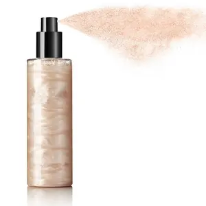 Private Label Body Luminizer Bronzer Vloeibare Instelling Spray Shimmer Highlighter Glow Hoogtepunt Make-Up