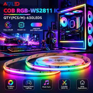 Dynamic RGB Addressable WS2811 Cob <b>24V</b> Streifen Flexible 630/m IP20 RGBIC Tira Pixel Stripe Cinta Luces Cob <b>Led</b> Strip Light - Product Image 1