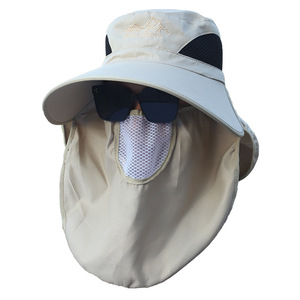 Sombrero de pescador transpirable para hombre con protección facial, protección solar, ala ancha, para pesca al aire libre - Product Image 1