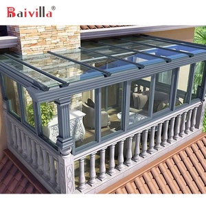 Cadre de couverture en alliage d'aluminium Maisons en verre modernes Véranda  Solarium avec verre trempé - Product Image 2