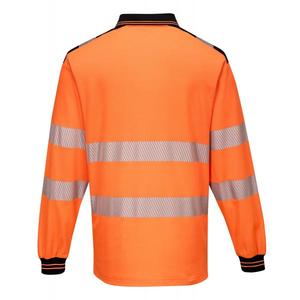 PORTWEST - T184OBRL PW3 hi-vis long sleeve <b>orange</b>/black <b>polo</b> shirt - EAN 5036108304233 HI-VIS WORKWEAR - Product Image 2