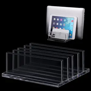 4 Kompartemen Acrylic Bening Vertikal Laptop Stand Dapat Menampung dengan Ketebalan Kurang dari 2 Cm Cocok untuk Laptop