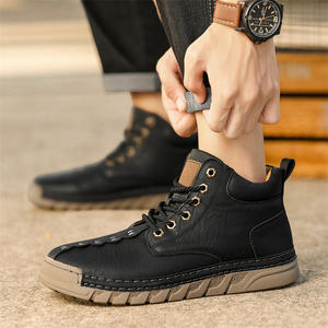 <span class=keywords><strong>Haute</strong></span> qualité nouveau velours d'hiver chaud mi-haut semelle souple décontracté grande taille bottes pour hommes - Product Image 2