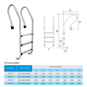 <span class=keywords><strong>Échelle</strong></span> <span class=keywords><strong>de</strong></span> <span class=keywords><strong>piscine</strong></span> décorative et moderne à <span class=keywords><strong>3</strong></span> étages, repose-main, pour piscines encastrées - Product Image 3