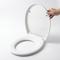 Couvre-siège de toilette plat UF pur, personnalisé, lavable, taille standard, forme sur mesure, dégagement rapide, fermeture douce, moderne, garantie 2 ans