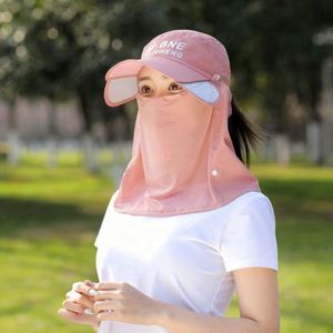 Chapeaux de soleil d'été avec masque facial amovible, respirants, unisexes, pour le travail, avec ouverture pour queue de cheval, décontractés, pour la pêche et le quotidien - Product Image 3