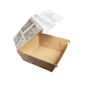 食品梱包箱使い捨てクラフトパッキングバーガーボックスカスタム印刷ハンバーガーボックス付き - Product Image 5