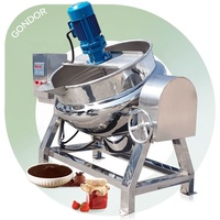 Mélangeur inclinable automatisation des bonbons gommeux cuisson Double veste chauffante électrique bouilloire machine à fondre le sucre avec mélangeur