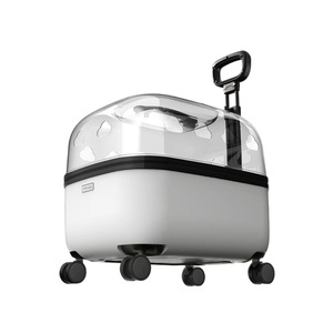 Valise de voyage pour animaux de compagnie, grande capacité, transparente, ronde, en PC, avec poussette pour chats - Product Image 5