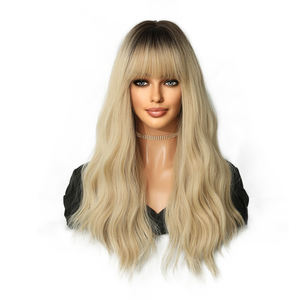 Peluca <span class=keywords><strong>Rubia</strong></span> Degradada, Larga y Rizada, Resistente al Calor, <span class=keywords><strong>de</strong></span> Cabello Sintético para Mujer, Peluca <span class=keywords><strong>de</strong></span> Cabello Blanco Rizado y Ondulado con Flequillo, Pelucas <span class=keywords><strong>de</strong></span> <span class=keywords><strong>Anime</strong></span> - Product Image 6