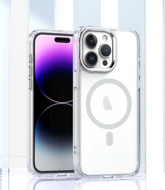 Classic High Transparency Magnetic Mobile Phone Case Shockproof Anti Yellow Cell Phone Cover for Iphone 16 15 Plus Pro Max