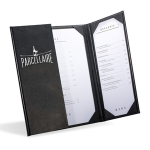 Porte-menu de restaurant à trois pages avec rabat, menu personnalisé de haute qualité avec intérieur fixe, livre de cocktails, menu en cuir - Product Image 2