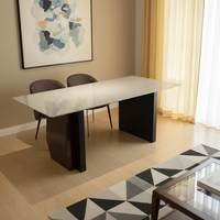 Ensemble de table à manger en bois massif de noyer de luxe moderne pour restaurant et salle à manger à domicile