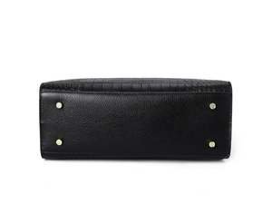 Luxury Crocodile Pattern <b>Leather</b> Tote Bag Fashionable Genuine <b>Leather</b> Large Capacity Shoulder Bag <b>Briefcase</b> Commuter Bag Unisex - Product Image 4