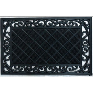 Tapis de sol rectangulaire en caoutchouc à motif de fleurs, fabriqué à la machine, antidérapant, lavable, durable, écologique, pour l'extérieur, la maison et le bureau - Product Image 1