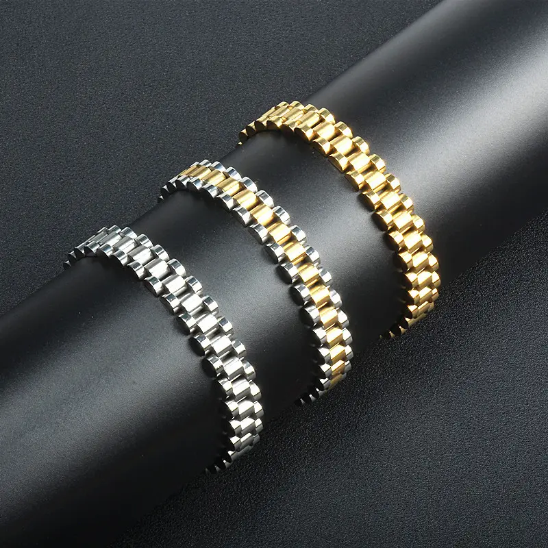 2023 Nieuwe Gouden Gecombineerde Zilveren Waterdichte Ketting Armband Armband Rvs Pols Horlogeband Armbanden (Kss385)