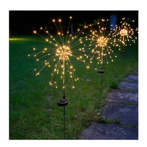 LED עשן פנסי שמש נחושת חוט אורות חיצוני דשא חצר קישוט חג המולד אורות מחרוזת מלא של כוכב אורות