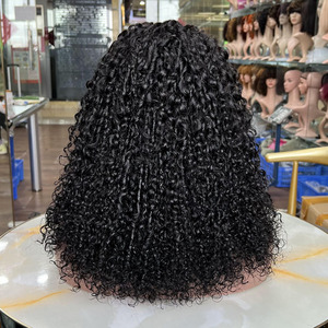 Perruque en cheveux humains naturels en gros, super double drawn, 16 pouces, boucles pixie, fabriquée à la machine, perruque à revers - Product Image 2