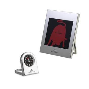 Tomas Lamborghini Desk <b>Set</b> 2 Piece Luxury Metal <b>Frame</b> Clock And <b>Photo</b> <b>Frame</b> Diablo Design - Product Image 1