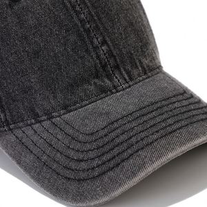 Casquette de baseball en jean délavé en coton uni, personnalisable et vierge - Product Image 3