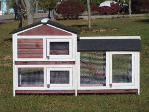 小動物用アプリケーションケージ環境にやさしいソリッドパターン木ウサギ & アヒルハッチハウス - Product Image 6