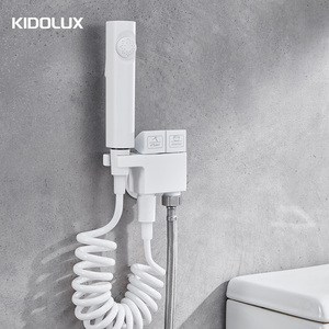 Kidolux 2024 новый белый латунный настенный пистолет серый унитаз скрытый Душ биде набор распылитель для душа Shattaf биде спрей для унитаза - Product Image 1