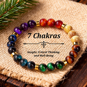 Trendy <b>Beaded</b> <b>Bracelet</b> Round Beads Seven Pulse Imitation Tiger Eye Rainbow <b>Bracelet</b> For Women Gift - Product Image 5