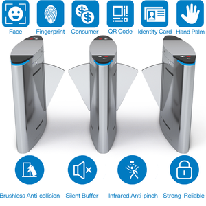Barrière à clapet personnalisable Mingxu pour école, bibliothèque, campus, tourniquet de sécurité avec fonction anti-tailgating et système de reconnaissance - Product Image 1