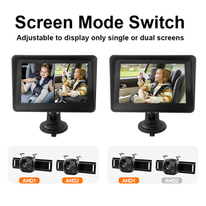 Monitor para Bebés - Visión Nocturna HD de 5 Pulgadas para 2 Niños, Monitor con Dos Cámaras, Sistema de Seguridad y Observación, YB-502CA, Pantalla Dual de 5 Pulgadas - Product Image 4