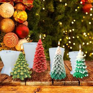 3D Christmas Decorative Tree Used for Candle Making Resin <b>Silicone</b> Mold, Soy Wax DIY - Product Image 3