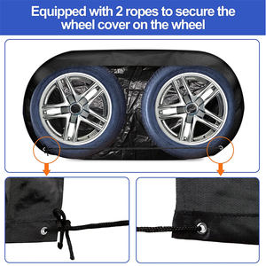 2 Fundas para Ruedas de Autocaravana, Aptas para Ruedas Dobles de 27 a 30 Pulgadas de Diámetro, Fundas Impermeables para Neumáticos de Autocaravana, Cubierta para Eje Doble - Product Image 2