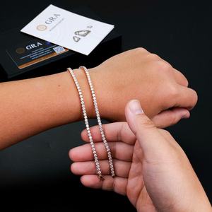 <b>Girls</b> 3mm Luxury Jewelry Rose Gold Plated S925 Silver Iced Diamond Mossanite Tennis Chain Trendy GRA Certified <b>Bracelet</b> Men - Product Image 2