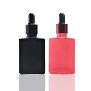 1oz Square Flat Water Bottle Flat Square Dropper Bottle Flat Square Spray Bottle