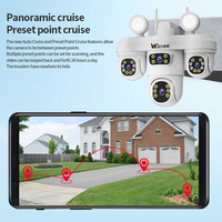 Nueva Cámara IP Wistino para Granja con Cuatro Lentes y Cuatro Pantallas, Iluminación de 4W, Alarma de Detección de Movimiento Humano, Cámara Wifi para Exteriores
