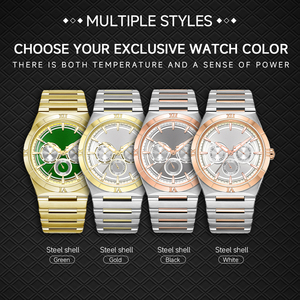 นาฬิกาควอตซ์ธุรกิจสำหรับผู้ชาย กันน้ำ สายสแตนเลส ตัวเรือนพร้อมหน้าปัดย่อยแสดงปฏิทินสามแบบ นาฬิกาข้อมือหรูหรา ขายส่ง - Product Image 6
